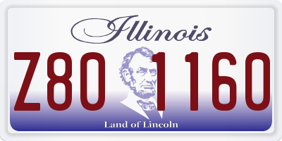 IL license plate Z801160