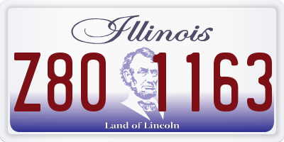 IL license plate Z801163