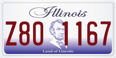 IL license plate Z801167
