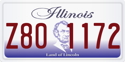 IL license plate Z801172