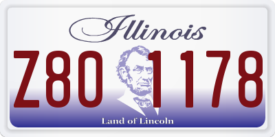 IL license plate Z801178