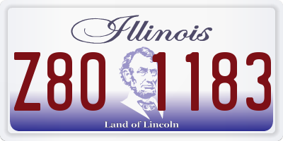 IL license plate Z801183