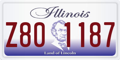 IL license plate Z801187