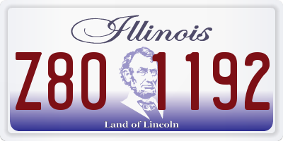IL license plate Z801192