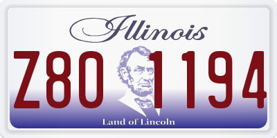 IL license plate Z801194