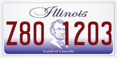 IL license plate Z801203