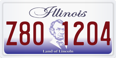 IL license plate Z801204