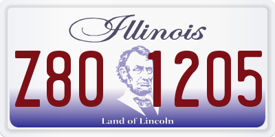 IL license plate Z801205