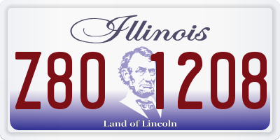 IL license plate Z801208