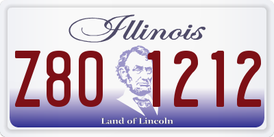 IL license plate Z801212