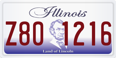 IL license plate Z801216