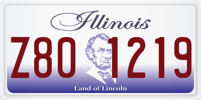 IL license plate Z801219