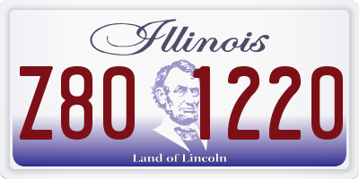 IL license plate Z801220
