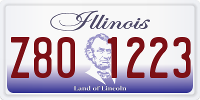 IL license plate Z801223