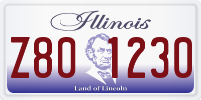 IL license plate Z801230