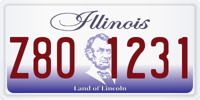IL license plate Z801231