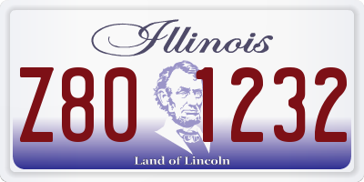 IL license plate Z801232