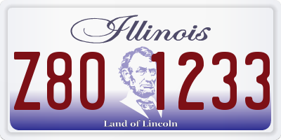 IL license plate Z801233