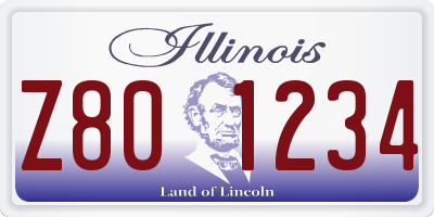IL license plate Z801234