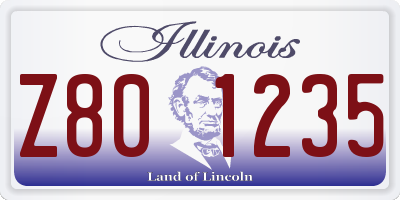 IL license plate Z801235