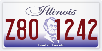 IL license plate Z801242