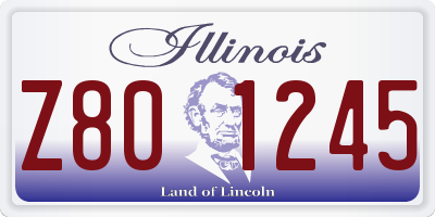 IL license plate Z801245