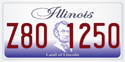 IL license plate Z801250