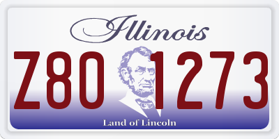 IL license plate Z801273