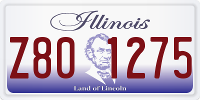 IL license plate Z801275