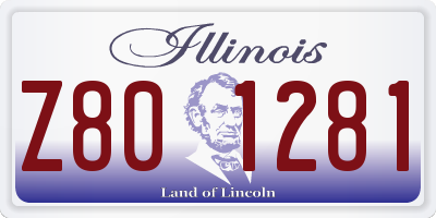 IL license plate Z801281