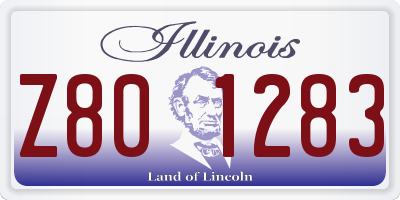 IL license plate Z801283