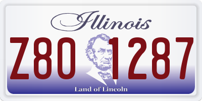IL license plate Z801287