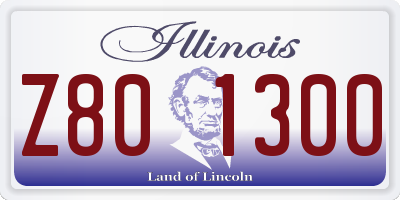 IL license plate Z801300