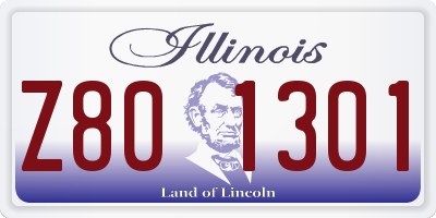 IL license plate Z801301