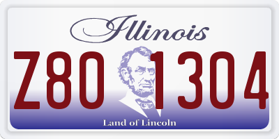 IL license plate Z801304