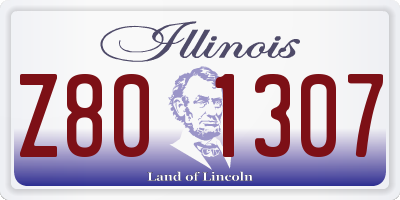 IL license plate Z801307