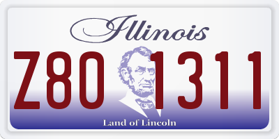 IL license plate Z801311