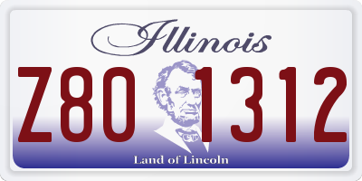 IL license plate Z801312