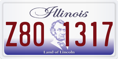 IL license plate Z801317