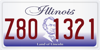 IL license plate Z801321