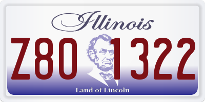 IL license plate Z801322