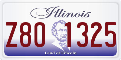 IL license plate Z801325