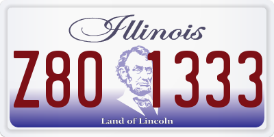 IL license plate Z801333