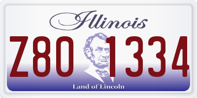 IL license plate Z801334