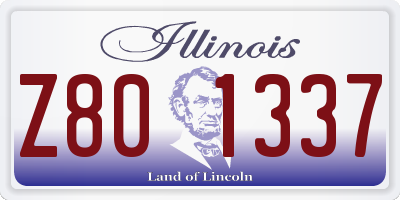 IL license plate Z801337