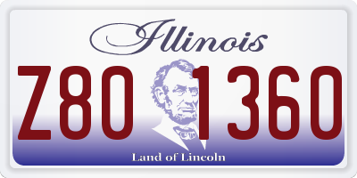 IL license plate Z801360