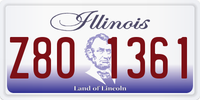 IL license plate Z801361