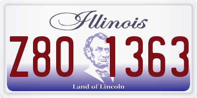 IL license plate Z801363