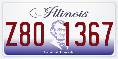 IL license plate Z801367