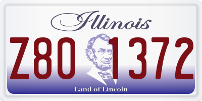 IL license plate Z801372